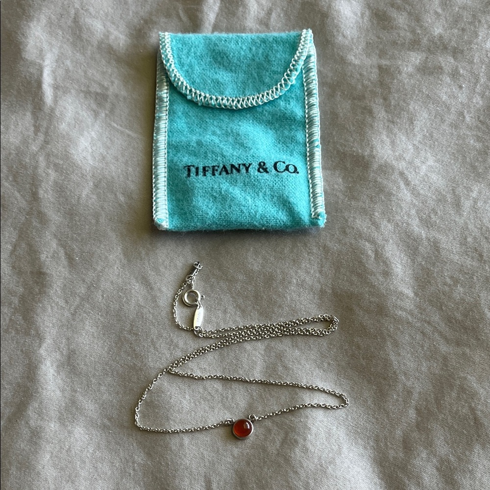 Tiffany & Co. Elsa Peretti Orange Chalcedony Necklace